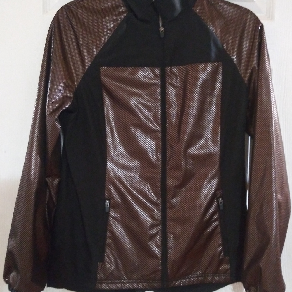 Fabletics Demi Lovato Afina Rose Gold Black Jacket